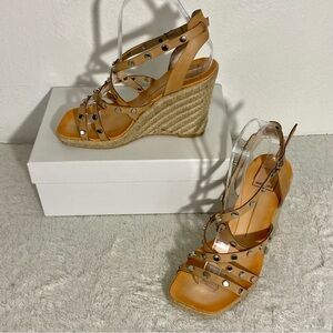 Dolce Vita Maxton Studded Espadrille Wedge Sandals Women’s Size 7.5M Vegan